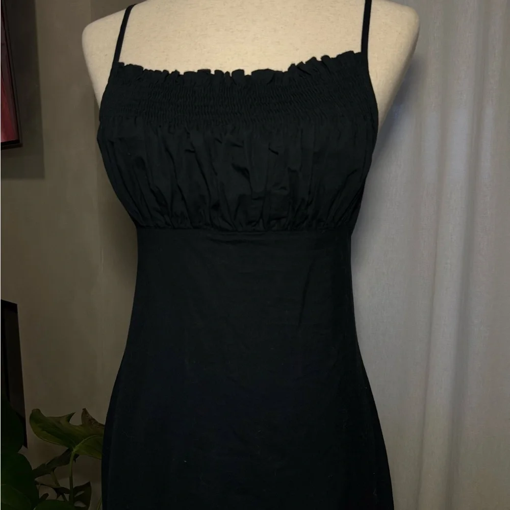 Black Dress 100% Cotton Adjustable Straps size 4 - Picture 2 of 9